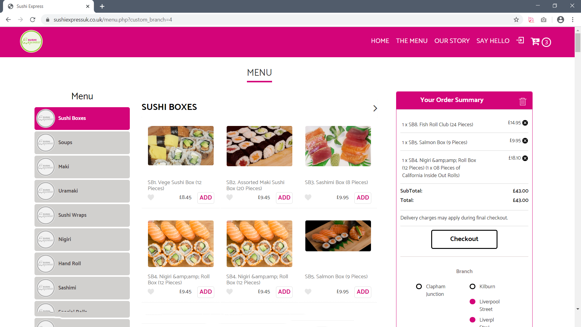 food ordering website